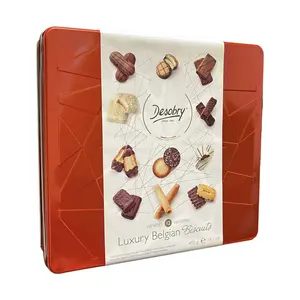 Bánh Quy Tổng Hợp 12 Loại (Đỏ), Luxury Belgian Biscuits, 14.1 oz (400g) - DESOBRY